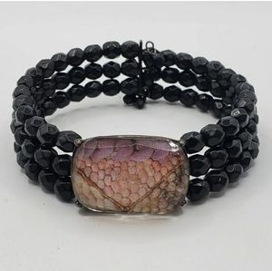 LC Liz Claiborne resin and crystal bead bracelet